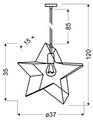 Lustra Gwiazdka, Candellux, 37 x 120 cm, 1 x E27, 60W, negru
