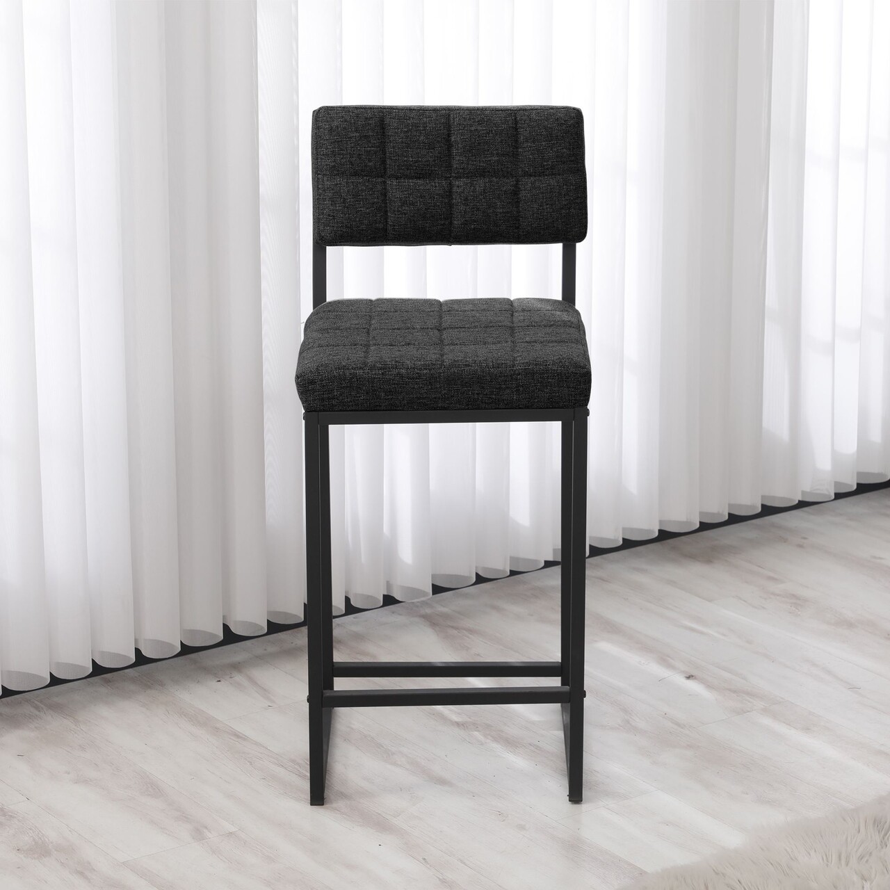 Scaun de bar, Hanah Home, Retro, 40x98x40 cm, Antracit - imagine 3