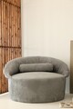 Set canapea cu 1 loc și puf, Evalina, 383EVN1254, Material: 100% catifea PES, Antracit