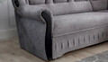 Coltar extensibil dreapta 3 locuri ELTAP, L-048, Lord, 243x180x112 cm, lemn/poliester, gri/negru