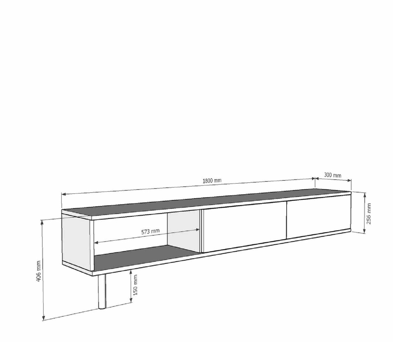 Comoda TV, Hanah Home, Didema 180, 180x40.5x30 cm, Stejar Safir / Alb — imaginea 8