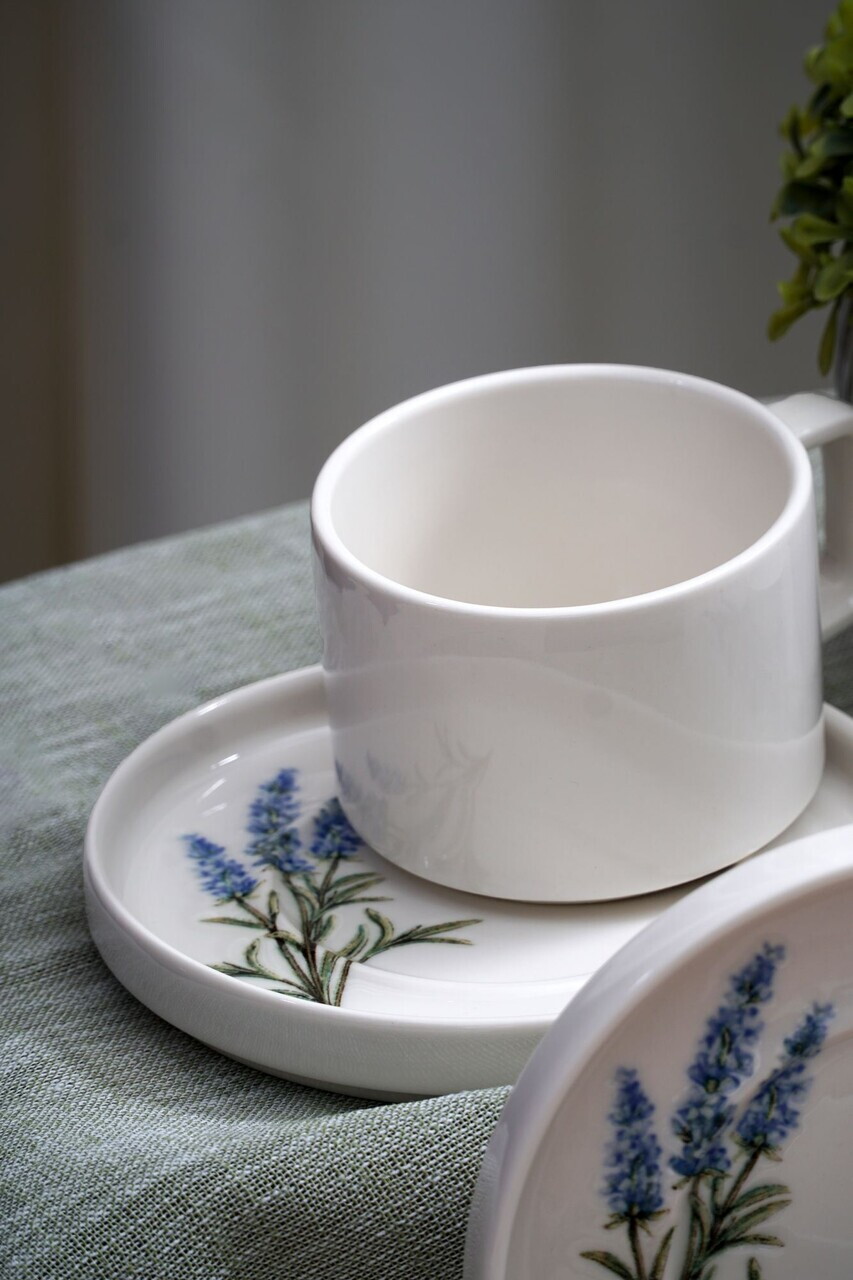 Set pentru ceai, Hermia, 858CMR2113, Portelan, Farfurie: 14 cm (2 bucăți), Multicolor - view 3