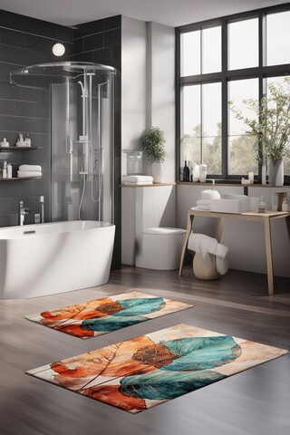 Set covorase de baie, Cartwright, CT-5407, Poliester, Multicolor