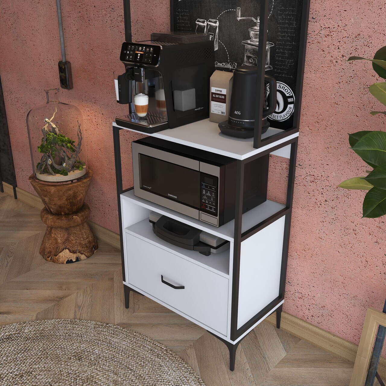 Dulap multifunctional, Hanah Home, JE155, 70x205x40 cm, PAL melaminat, Alb - view 8