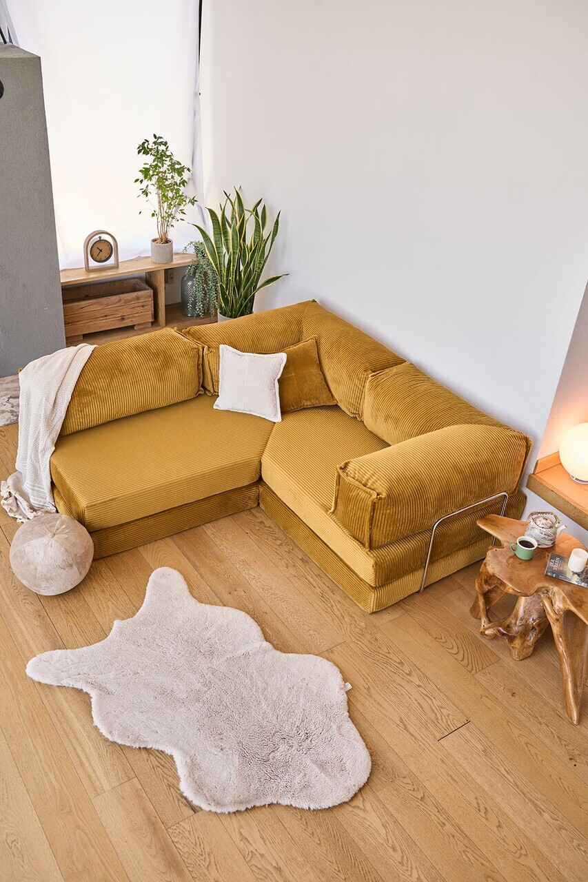 Coltar, Atelier del Sofa, 118FVL1407, Tesatura plus reiata, Galben mustar