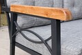 Set pentru gradina/terasa 3 piese, Valovi, Damla, metal, gri/negru