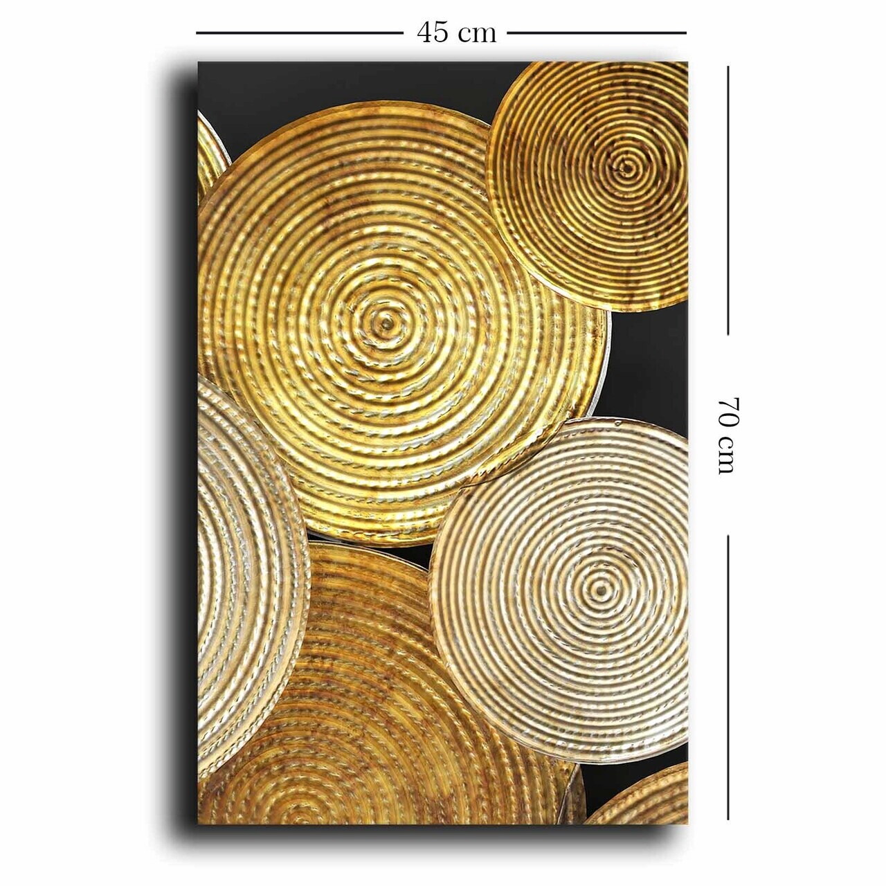 Tablou decorativ, 4570NISC-018, Canvas, Lemn, Auriu / Bej / Negru / Alb - view 2