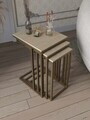 Set masute 3 piese, Hanah Home, Mira, Antic / Travertin