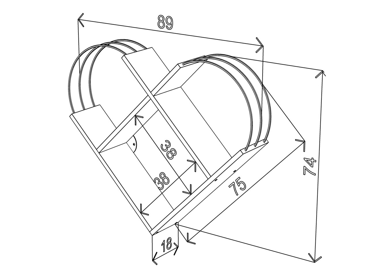 Raft De Perete Rafevi Case, 89 X 18 X 74 Cm, PAL/metal, Alb/albastru