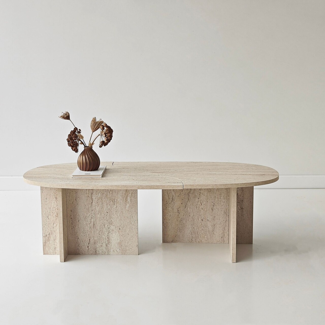 Masuta de cafea, Hanah Home, Missisipi, 120x38x60 cm, Travertin - view 3