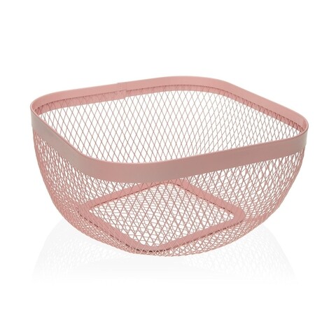 Cos pentru fructe tapia, versa, 26.5 x 26.5 x 12.5 cm, otel, roz