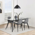 Scaun Fox, Signal, 44x39x86 cm, textil/otel, gri/negru