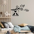 Decoratiune de perete, Love Of Birds, Metal, Dimensiune: 70 x 44 cm, Negru