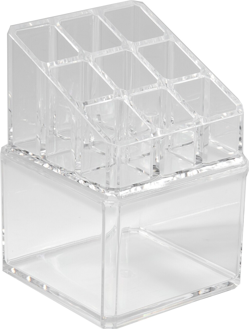 Organizator pentru rujuri si accesorii Compactor, 10 compartimente, transparent - 1 | YEO