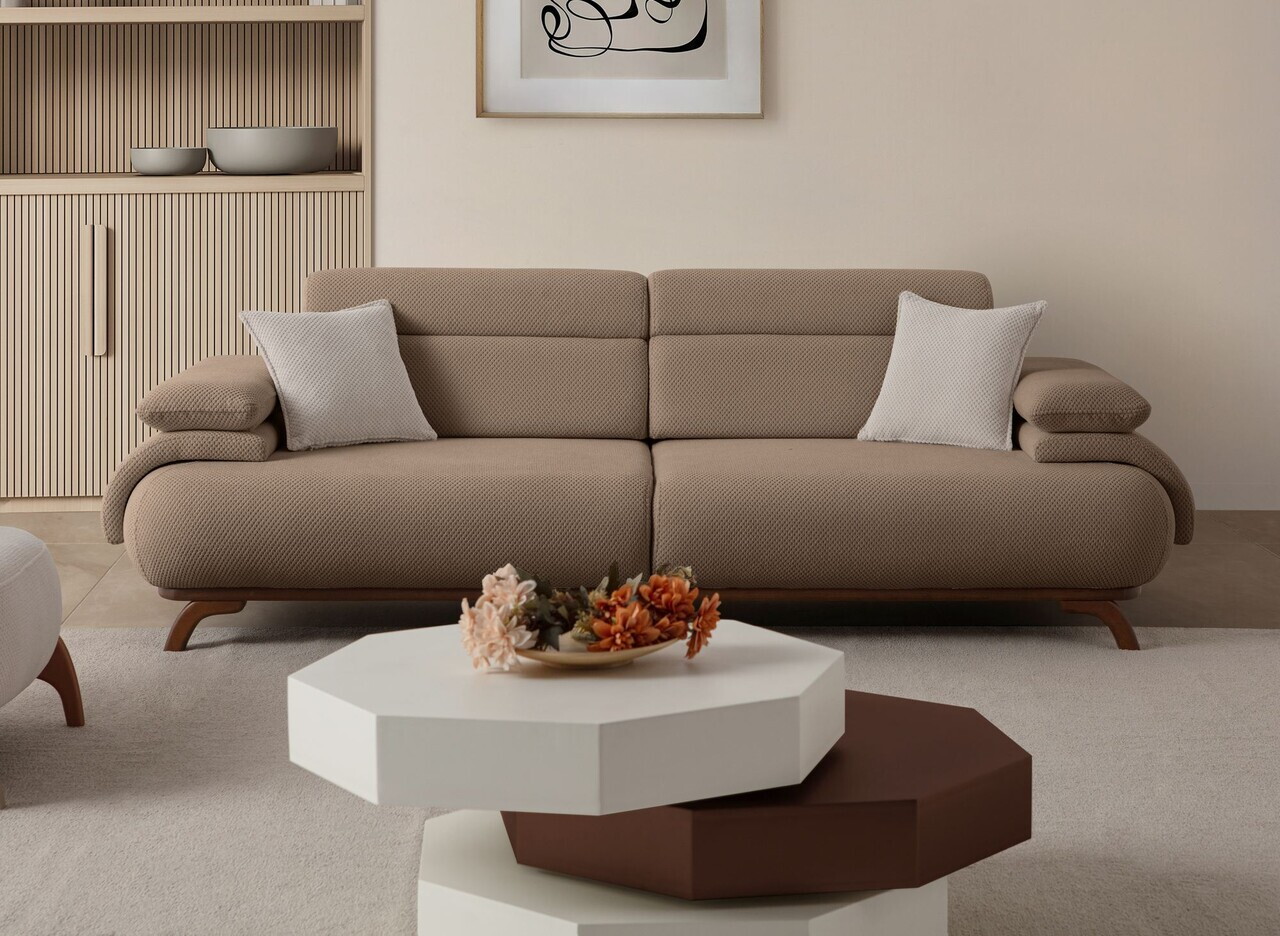 Canapea 3 locuri, Atelier del Sofa, 752EST1149, Lemn de carpen/PAL melaminat, Latte - view 2