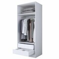 Dulap pentru haine, Hanah Home, BA253, 90x210x57.5 cm, Alb