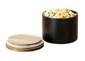 Cutie depozitare alimente, Wenko, Mio, 11 x 11 x 8.5 cm, 0.5 L, lemn/sticla/silicon, negru/maro