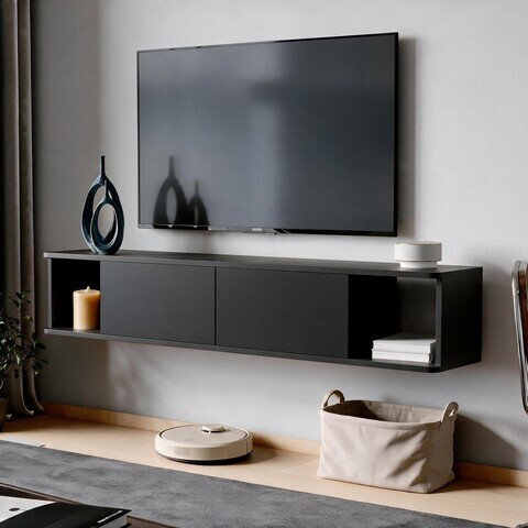 Comoda TV, Hanah Home, Twist, 160x29x29 cm, Antracit