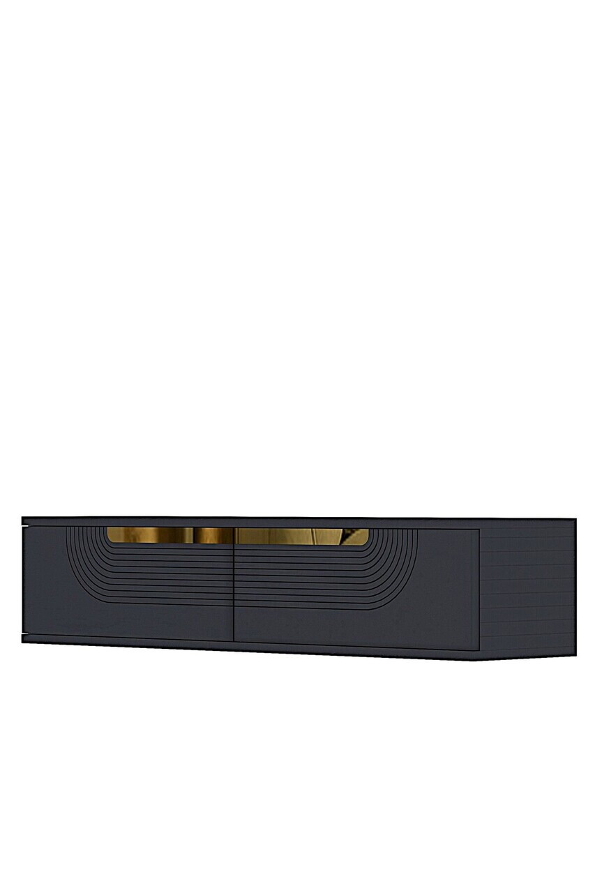 Dulap, Hanah Home, Meyra 120, 120x25.5x29.6 cm, Antracit / Aur — imaginea 4