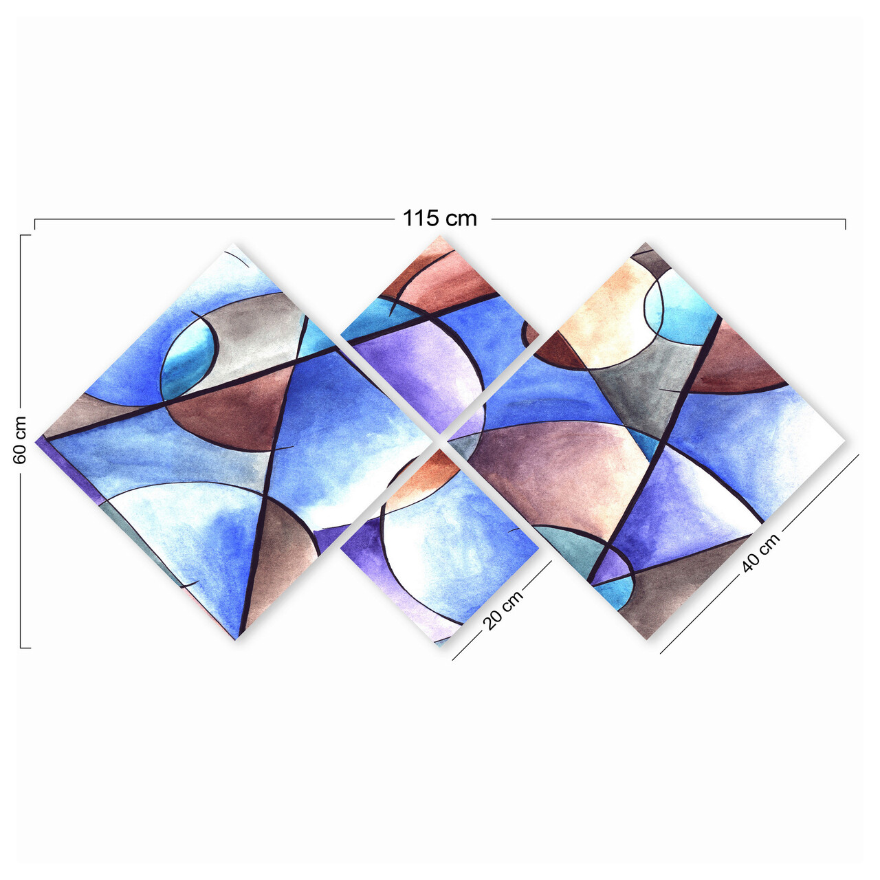 Set 4 tablouri decorative, 4MDF358059629, MDF, Imprimat UV, Multicolor