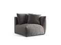 Modul dreapta pentru canapea, 1 loc, Chris-184, Micadoni Home, 110x100x80 cm, catifea, gri