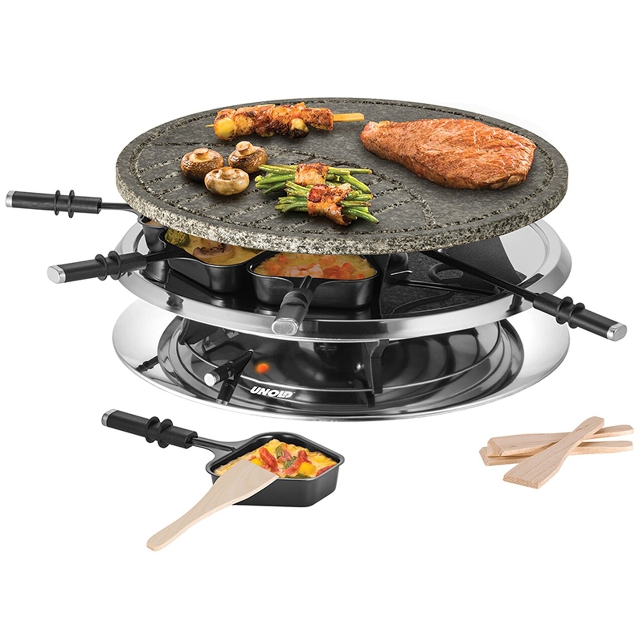 Plita electrica Raclette multi 4 in 1, Unold, 40 x 40 cm, 1300 W - imagine 3