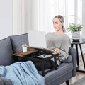 Masuta pentru laptop, Vasagle, inaltime ajustabila, 55 x 35 x 23 cm, MDF/bambus, maro rustic