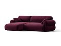 Coltar stanga 4 locuri, Ophelia, Micadoni Home, 256x164x84 cm, catifea, bordo