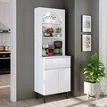 Dulap de bar pentru cafea, Hanah Home, Ledli, 60x179x41.8 cm, PAL, Alb