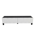 Comoda TV, Retricy, Lerze, 149.2x35x38 cm, PAL, Alb/Negru