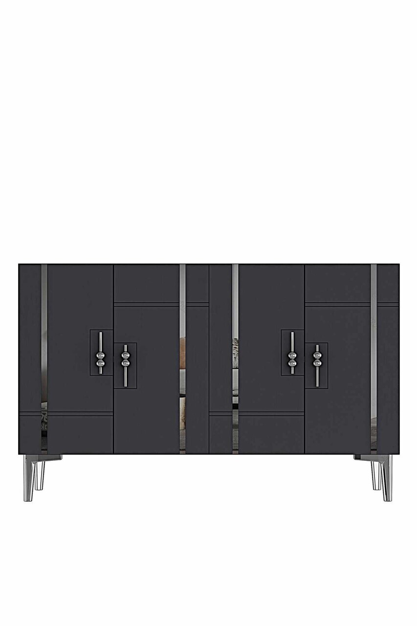 Consola, Hanah Home, Ilay 120, 120x75x32 cm, Antracit / Argintiu — imaginea 4