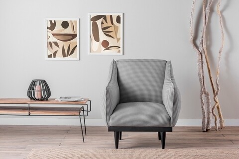 Fotoliu luna solo, futon, 90x55x100 cm, metal, negru/alb