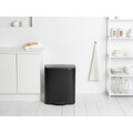 Cos de gunoi cu pedala, Brabantia, Bo Pedal, 60 L, 36.3x54.1x65.2 cm, otel, negru mat