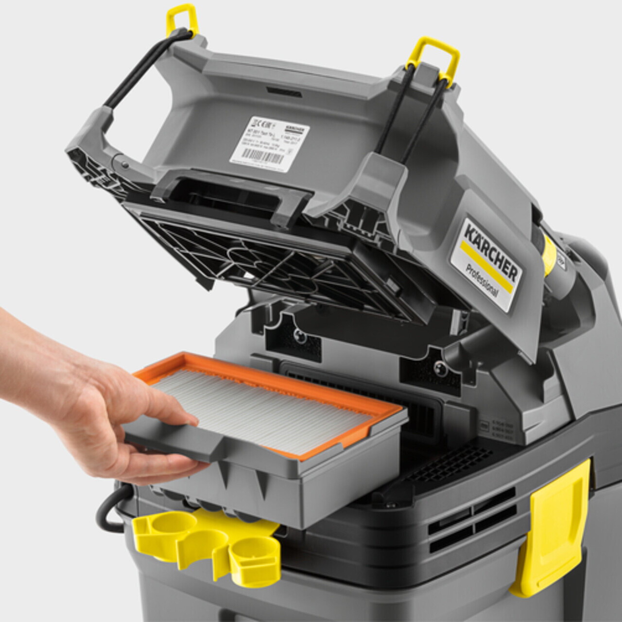 Aspirator umed-uscat profesional NT 30/1 Tact L, Karcher, gri — imaginea 4