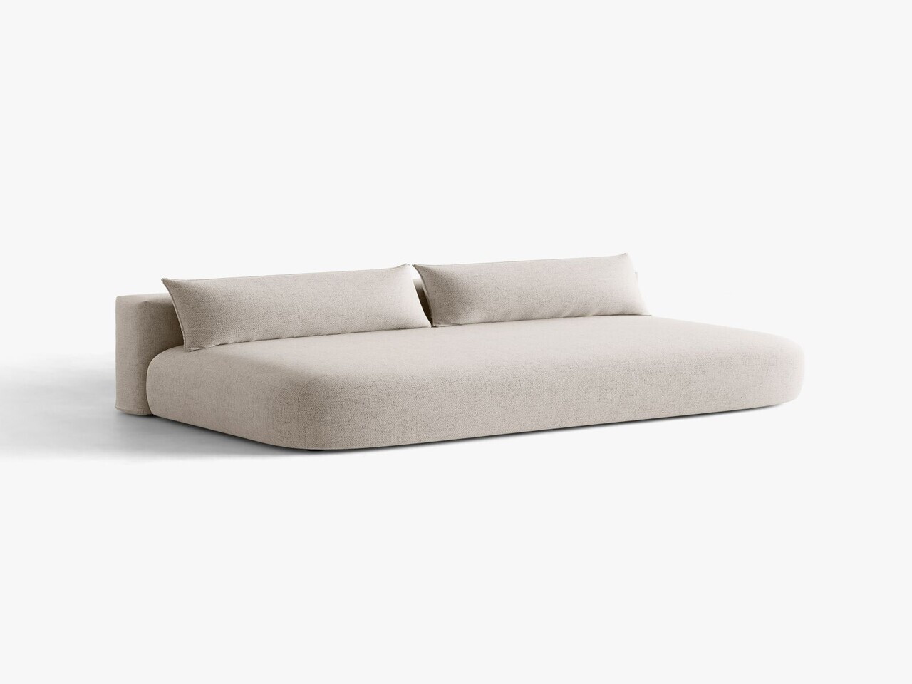 Canapea extensibila 3 locuri, Hena, Micadoni Home, 205x112x85 cm, tesatura structurata, bej deschis — imaginea 2