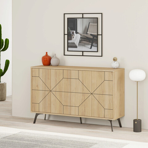 Consola, Decortie, Dune, 123×62.4×35 cm, Stejar Decortie