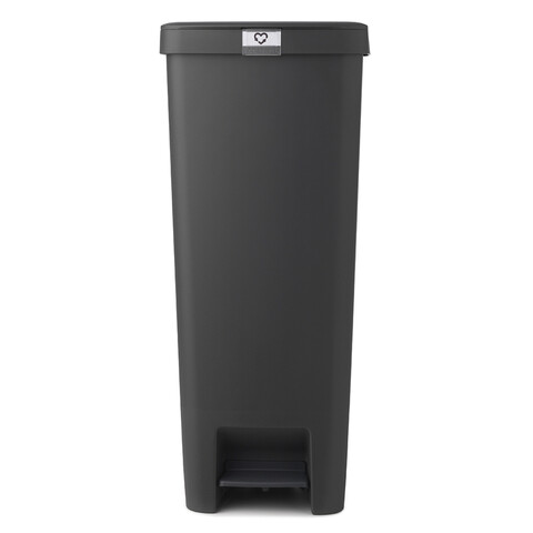 Cos de gunoi cu pedala, Brabantia, StepUp, 40 L, 35.2x28x66.6 cm, polipropilena, gri inchis