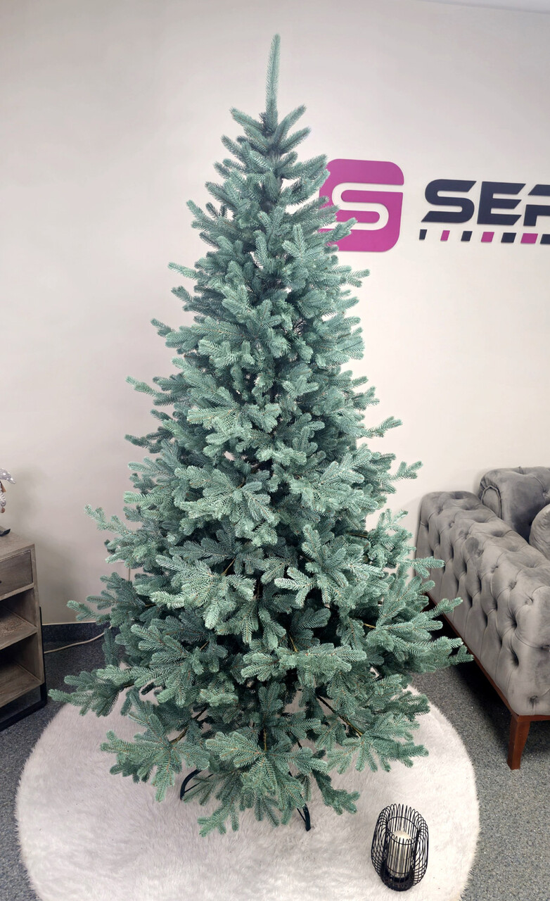 Brad artificial Christmas Deluxe by Sersimo, Viena Select argintiu, integral 3D, 210cm — imaginea 4