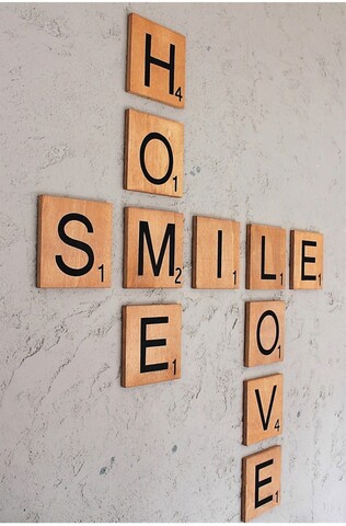 Decoratiune de perete, Scrabble Set, Placaj , Maro La Moneta