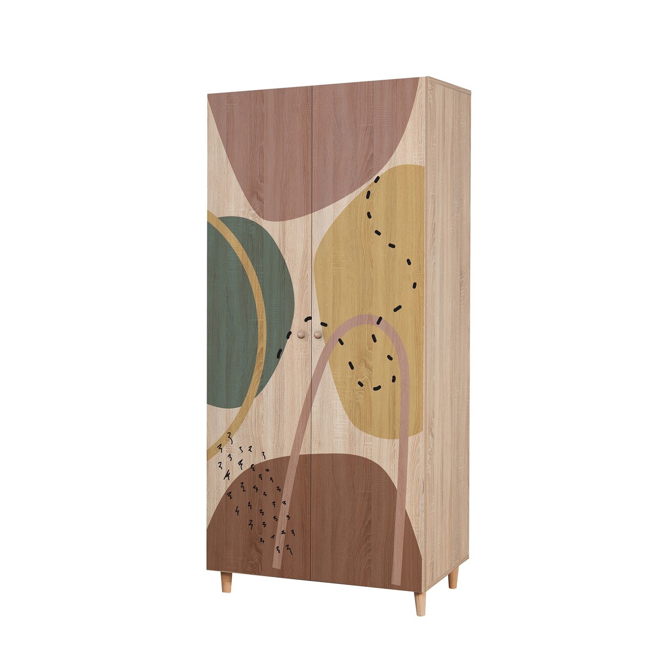 Dulap pentru haine, Vella, Lidya 2 -911, 90x192x52 cm, PAL, Sonomo - 2 | YEO