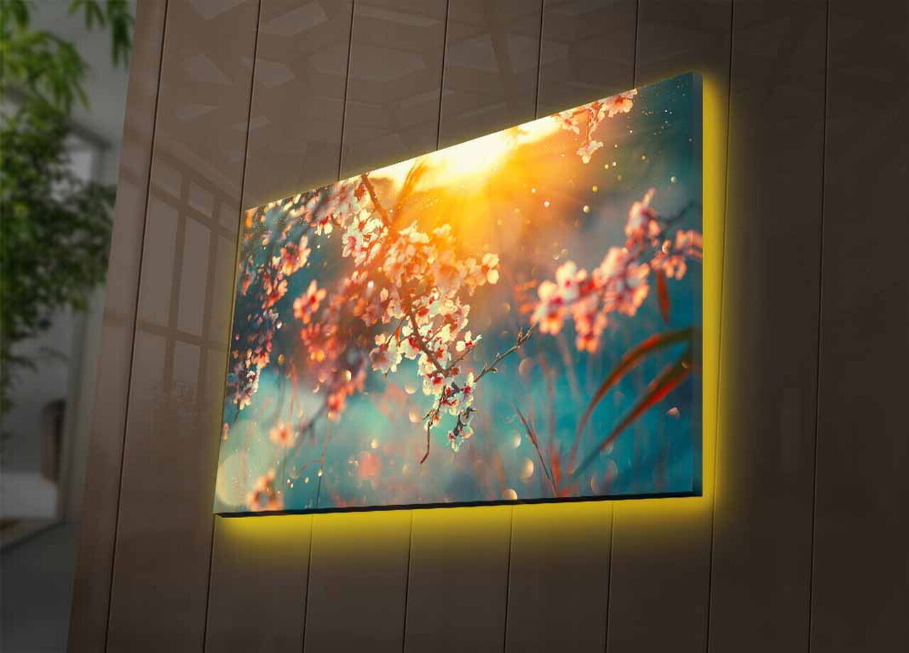 Tablou decorativ cu lumina LED, 4570DHDACT-167, PÂNZĂ DIN PIELE ÎNTOARSĂ, Dimensiune: 45 x 70 cm, Multicolor — imaginea 3