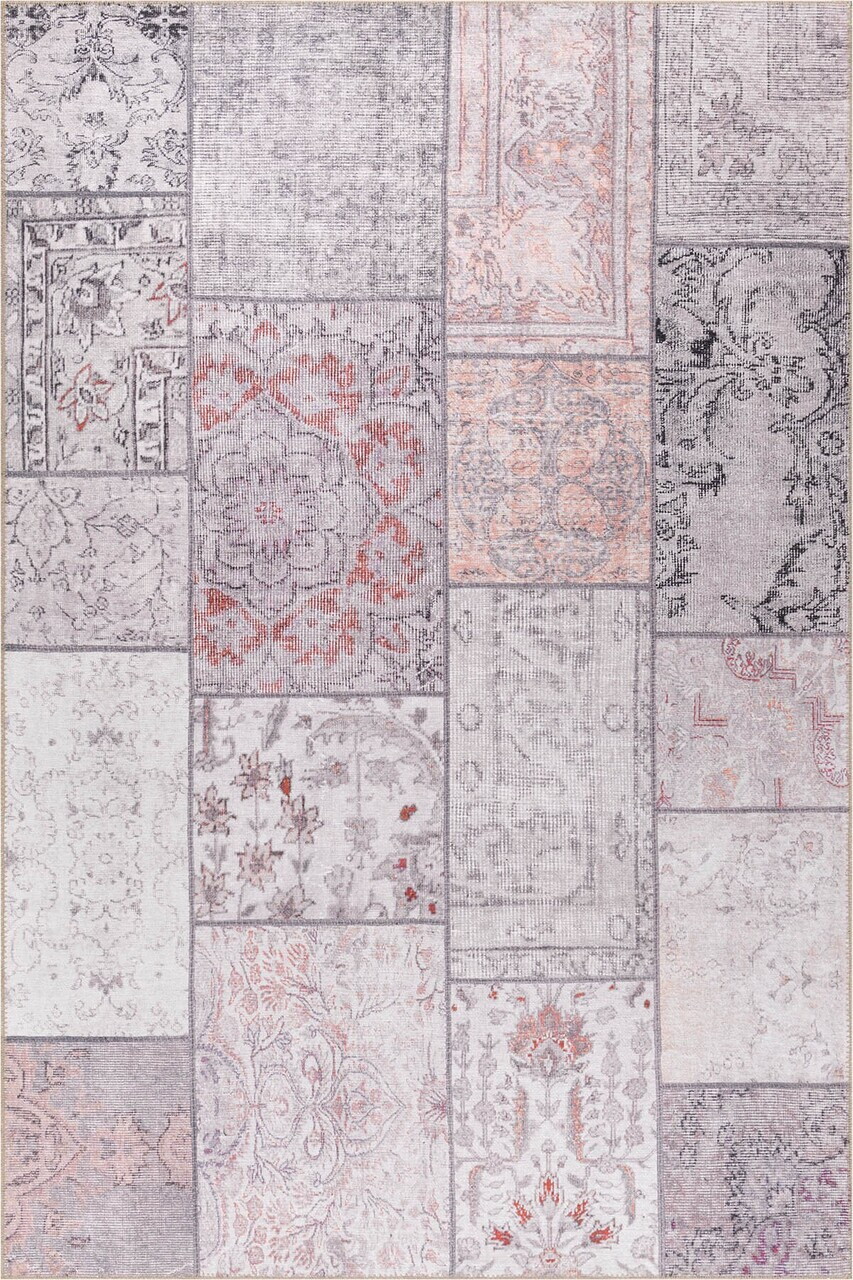 Covor, Folk Chenille, 75x150 cm, Poliester, Gri — imaginea 2
