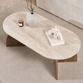 Masuta de cafea, Nordure, Melina, 120x40x60 cm, PAL, Travertin / Nuc Venezia