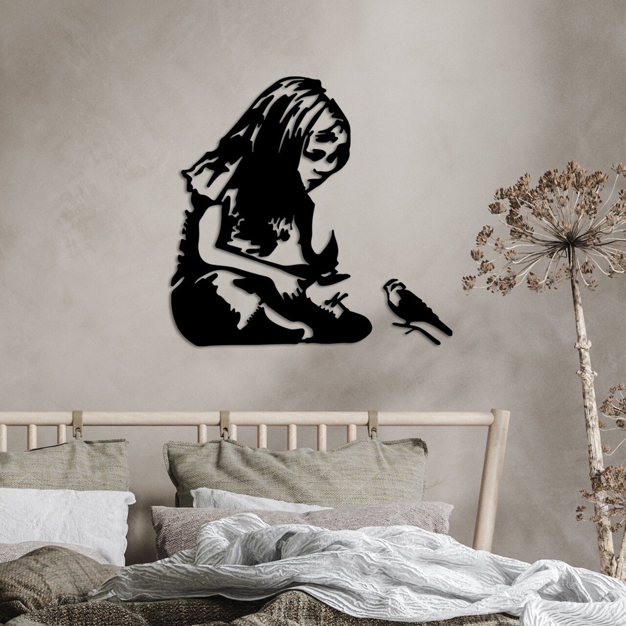 Decoratiune de perete, Banksy Metal 07, (Grosime: 1,5 mm), Negru - view 2