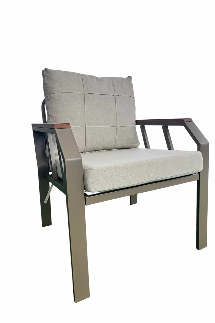 Set mobilier de gradina, Hanah Home, Nergiz Mermer 3+1+1, Metal, Bej - view 6