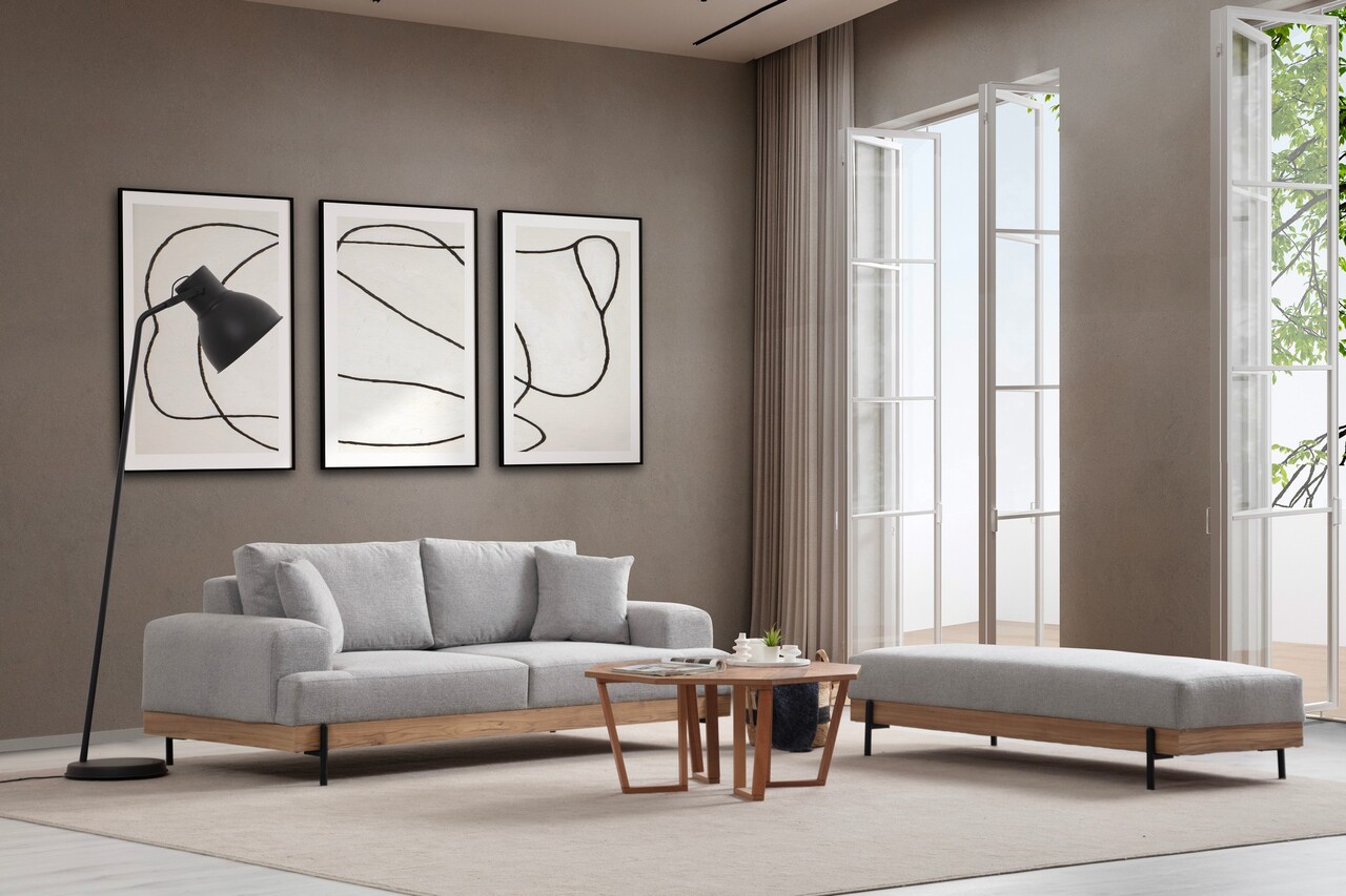 Canapea 3 locuri, Atelier del Sofa, 560ARE2121, Gri - imagine 3