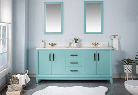 Set mobilier de baie (3 piese), Jussara, Michigan 72, Turcoaz Jussara