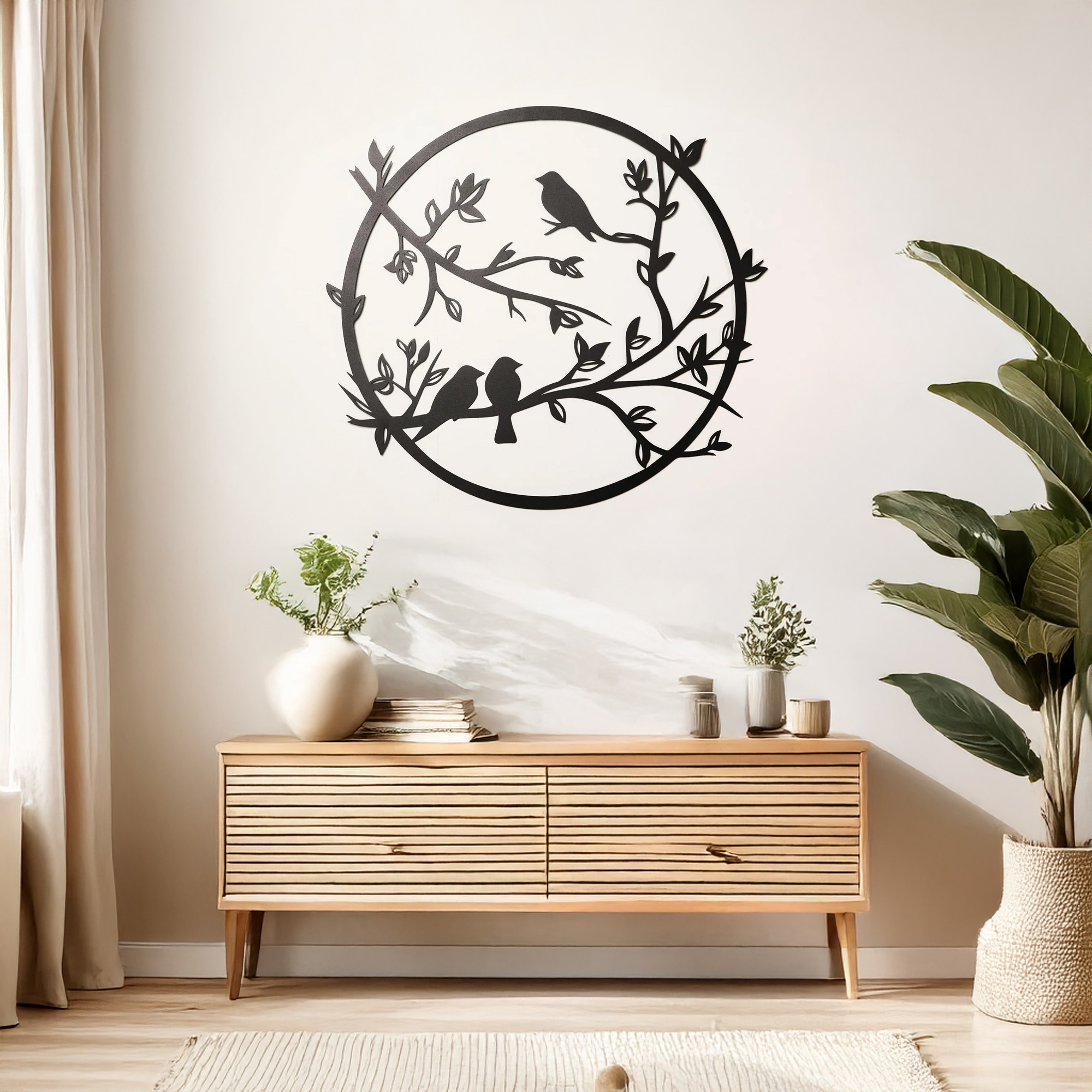Decoratiune de perete, DCV-1071-MT, Dimensiune: 80 x 80 cm, Negru