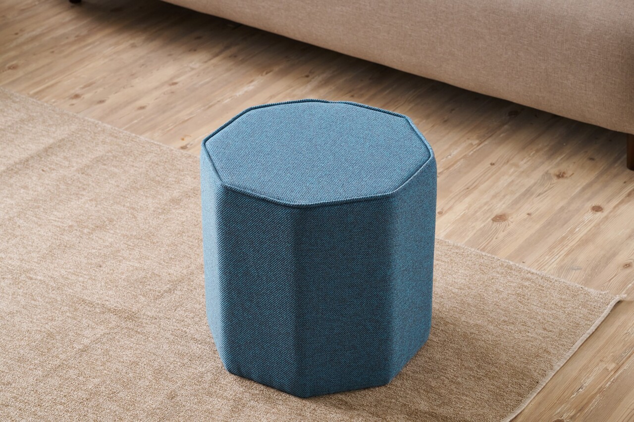 Taburet, Atelier del Sofa, 825BLC5162, Lemn, Albastru - view 2