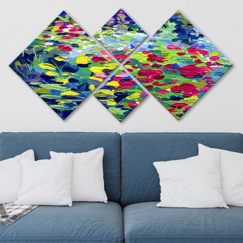 Set 4 tablouri decorative, 4MDF85103236, MDF, Imprimat UV, Multicolor Evans